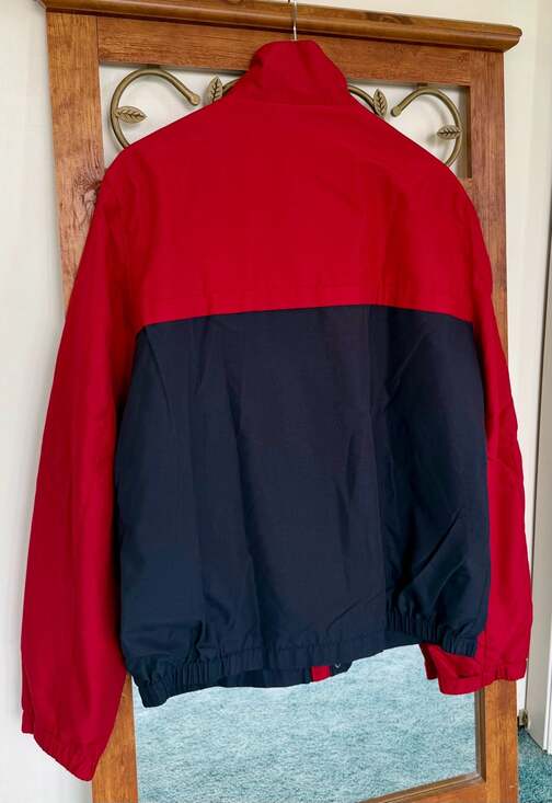 Perry Ellis Portfolio Men's Microfiber Full-Zip Windbreaker Red/Navy Size L - Picture 2 of 11